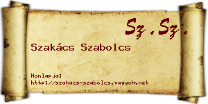 Szakács Szabolcs névjegykártya