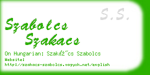 szabolcs szakacs business card